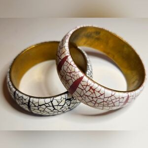 Set of two, vintage enamel bracelets
